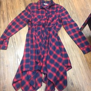 Boutique plaid button dress top-New without tags